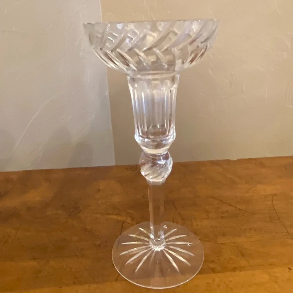 Handmade Handcut Single Crystal Candlestick Made In Hungary